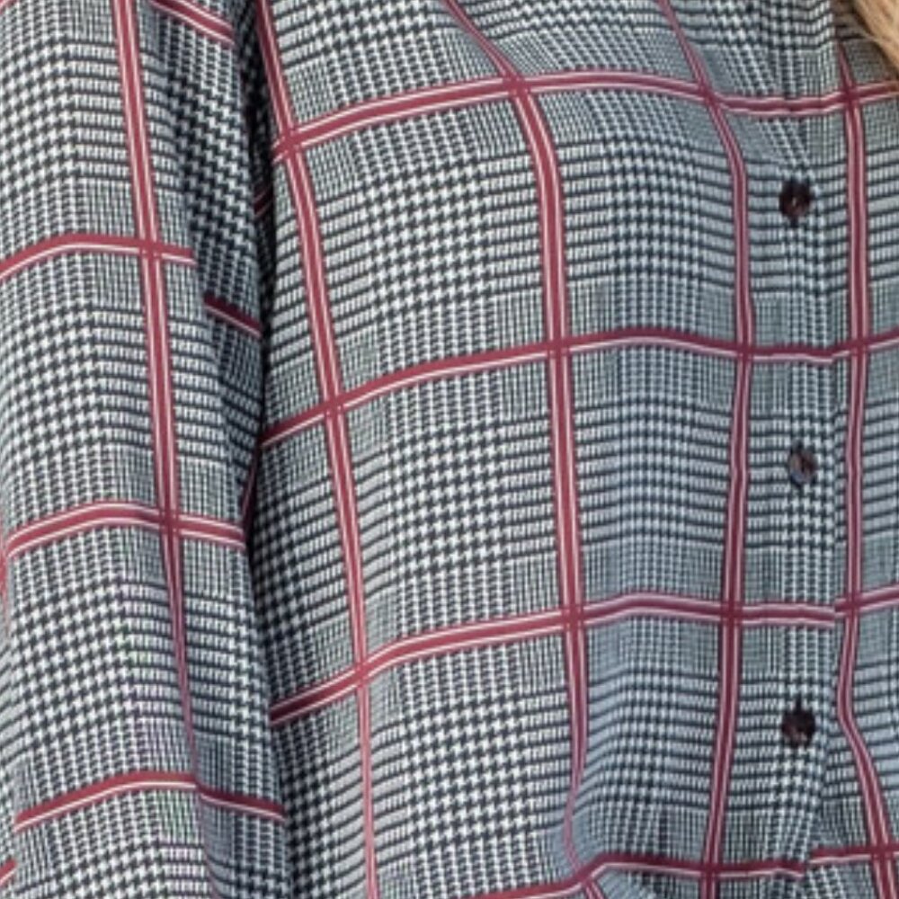 L'AGENCE Nina Long Sleeve Blouse in Autumn Pfeiffer Plaid - Picture 4 of 5